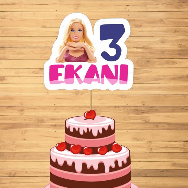 Barbie Theme Customized Cake Topper For Cheap