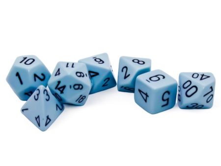 Chessex - 7 Piece - Opaque - Pastel Blue Black on Sale