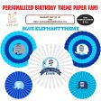 Blue Elephant Theme Paper Fan Sale