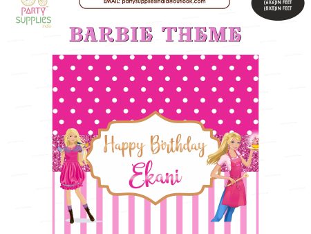 Barbie Theme Customized Square Backdrop Online Hot Sale