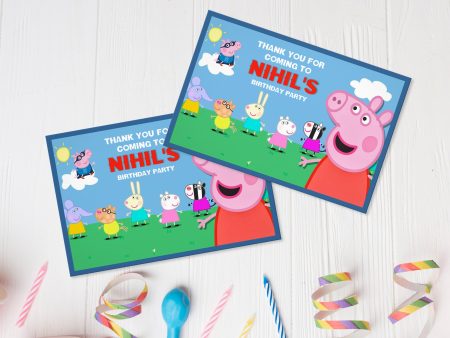 Peppa Pig Theme  Customized Thank You Card Online