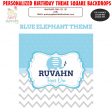 Blue Elephant Theme Customized Square Backdrop Backdrop on Sale