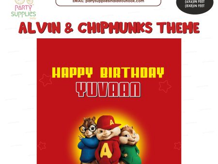 Alvin and Chipmunks Theme Personalized Square Backdrop For Cheap