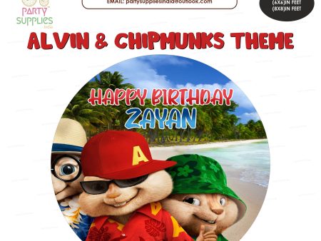 Alvin and Chipmunks Theme Customized Round Backdrop Online Sale