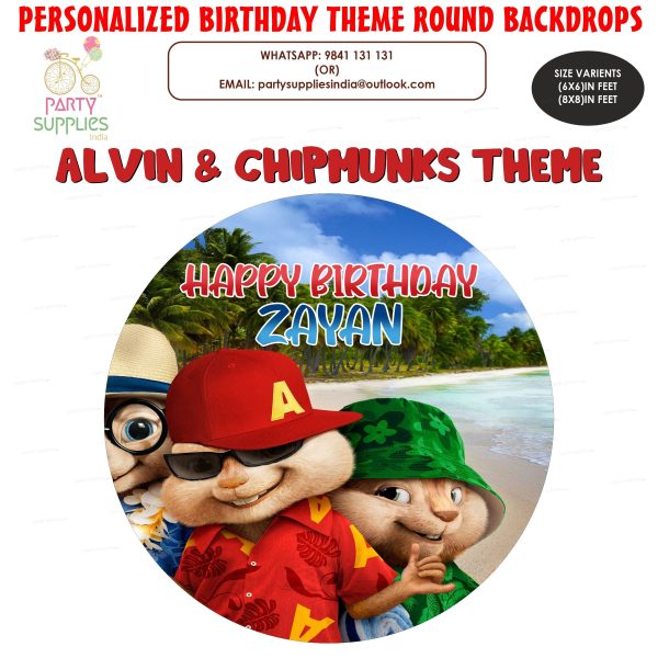 Alvin and Chipmunks Theme Customized Round Backdrop Online Sale