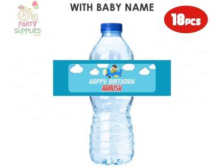 Aeroplane Theme Water Bottle Sticker on Sale