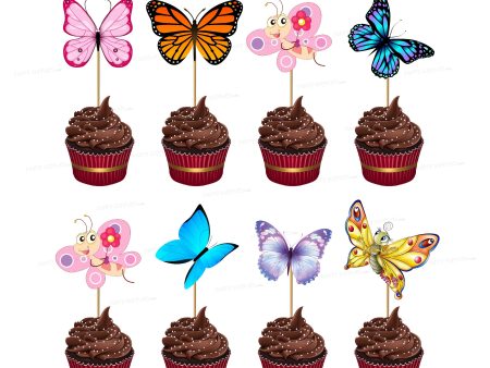 Butterfly Theme Cup Cake Topper Fashion