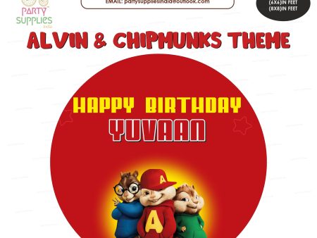 Alvin and Chipmunks Theme Personalized Round Backdrop Sale