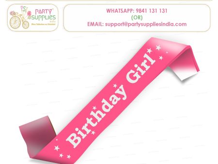 Birthday Girl Pink Satin Party Sash Discount