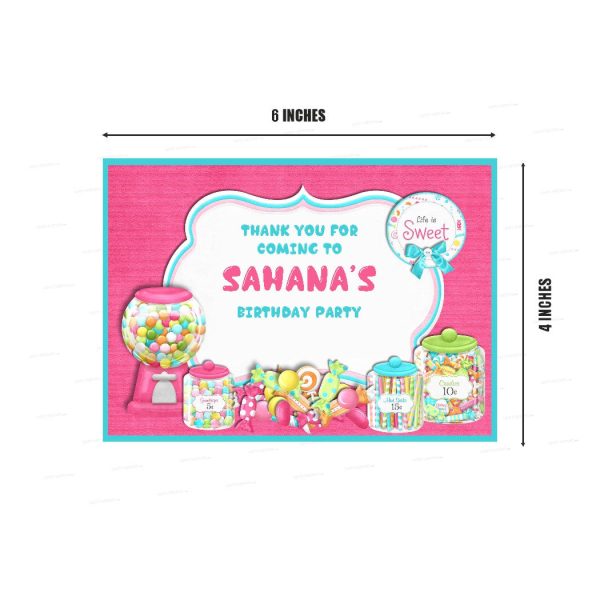 Candy Theme Thank You Card For Cheap