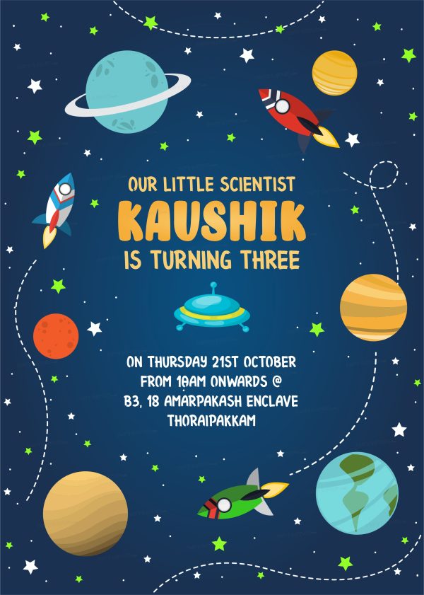 Space Theme Personalized Invite Online Hot Sale