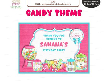 Candy Theme Thank You Card For Cheap