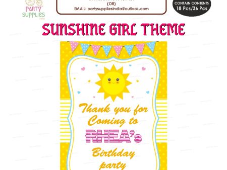 Sunshine Girl Theme Thank You Card For Discount