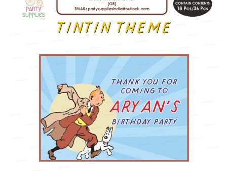 Tin Tin Theme Thank You Card Discount