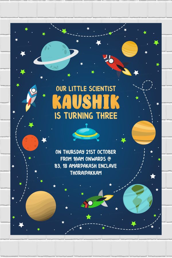 Space Theme Personalized Invite Online Hot Sale