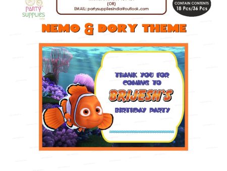 Nemo and Dory Theme Thank You Card Supply