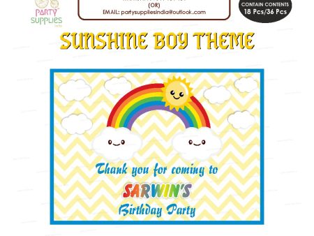 Sunshine Boy Theme Thank You Card Supply