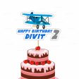 AEROPLANE THEME CUSTOMIZED CAKE TOPPER Discount