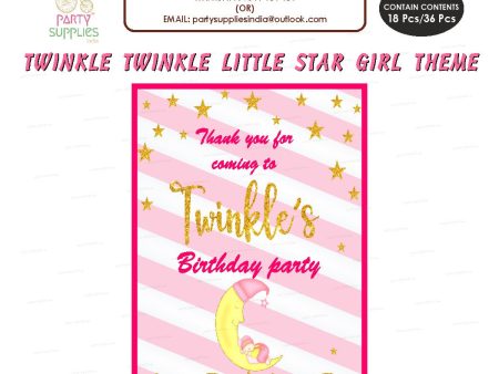 Twinkle Twinkle Little Star Girl Theme Thank You Card Cheap