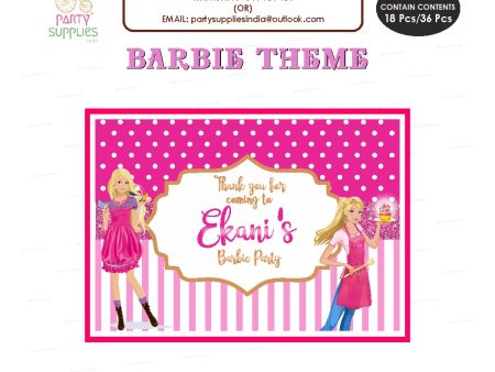 Barbie Theme Thank You Card For Sale