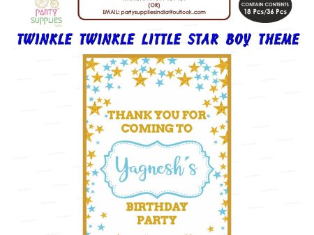 Twinkle Twinkle Little Star Boy Theme Thank You Card Online